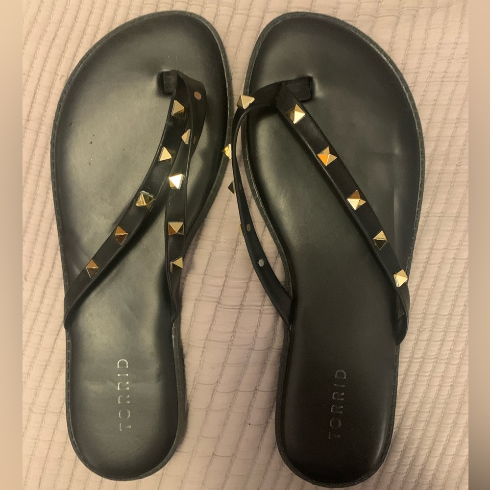 Black flip flops